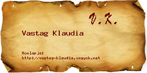 Vastag Klaudia névjegykártya