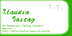 klaudia vastag business card